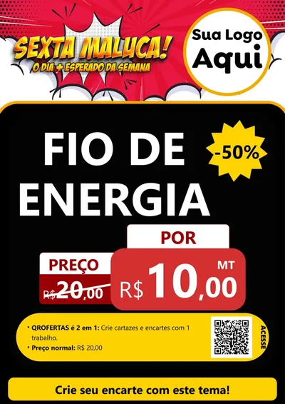 Modelo de Cartaz para Cartaz A4 Vertical com o tema Sexta Maluca! para Materiais Elétricos