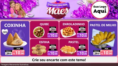 Modelo de TV para TV Horizontal com o tema Sorteio Dia das Mães para Salgadaria