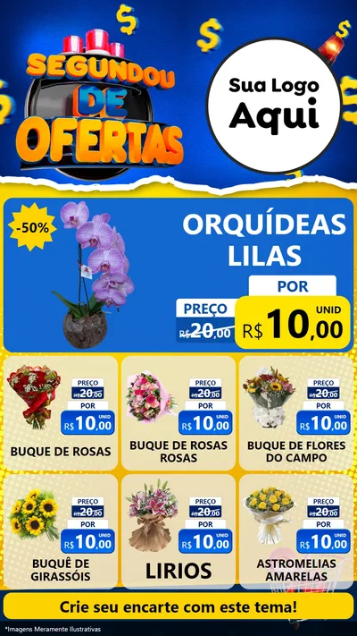 Modelo de Rede Social para Stories com o tema Segundou de Ofertas para Floricultura e jardim