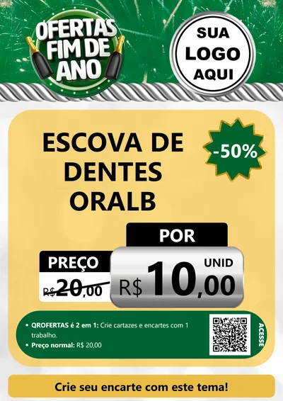 Modelo de Cartaz para Cartaz A4 Vertical com o tema Ofertas Fim de Ano para Higiene Pessoal