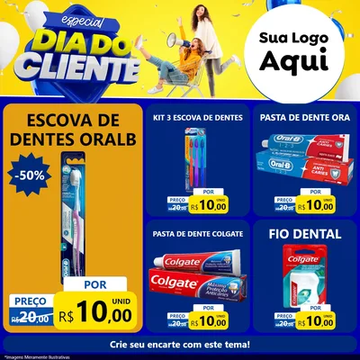 Modelo de Rede Social para Feed Facebook com o tema Especial Dia do Cliente para Higiene Pessoal