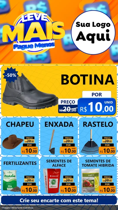 Modelo de Rede Social para Stories com o tema Leve Mais, Pague Menos para Agropecuária