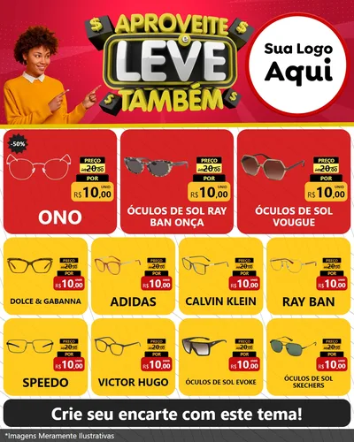 Modelo de Rede Social para Feed Instagram com o tema Aproveite e Leve Também para Óticas