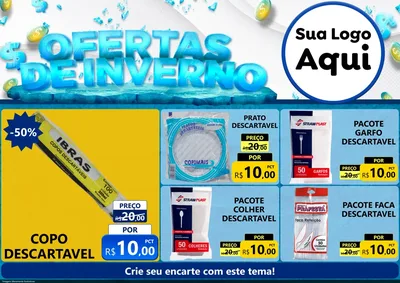 Modelo de Encarte para Encarte A4 Horizontal com o tema Ofertas de Inverno para Embalagens
