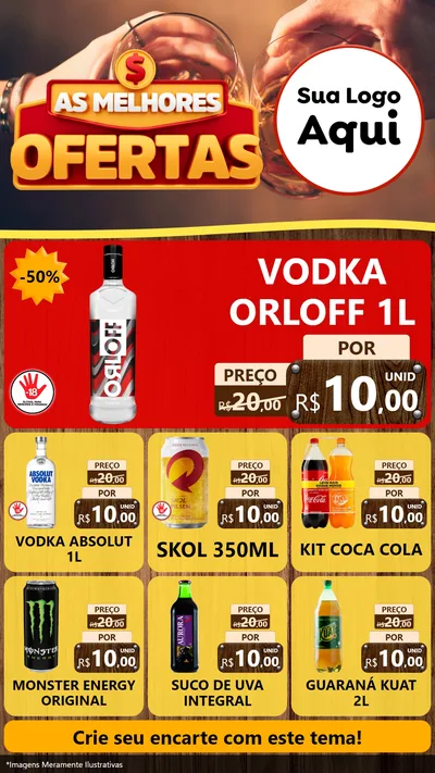 Modelo de Rede Social para Stories com o tema As Melhores Ofertas para Distribuidora de bebidas