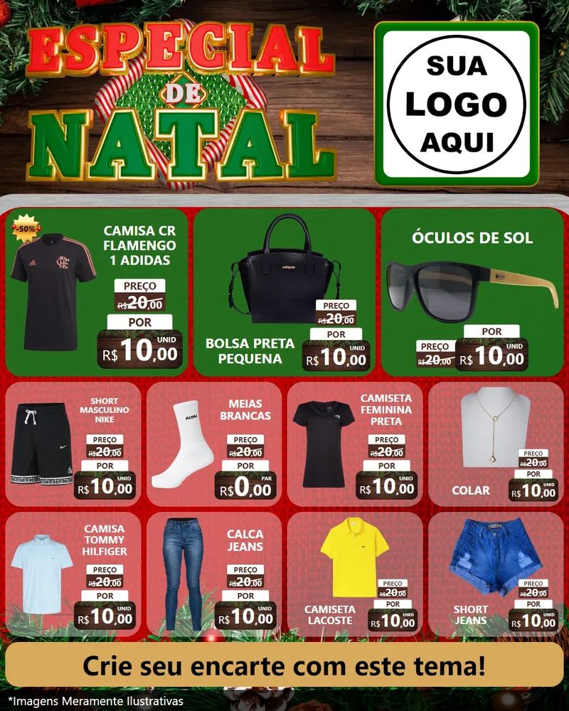 Modelo de Rede Social para Feed Instagram com o tema Especial de Natal para Roupas e acessórios