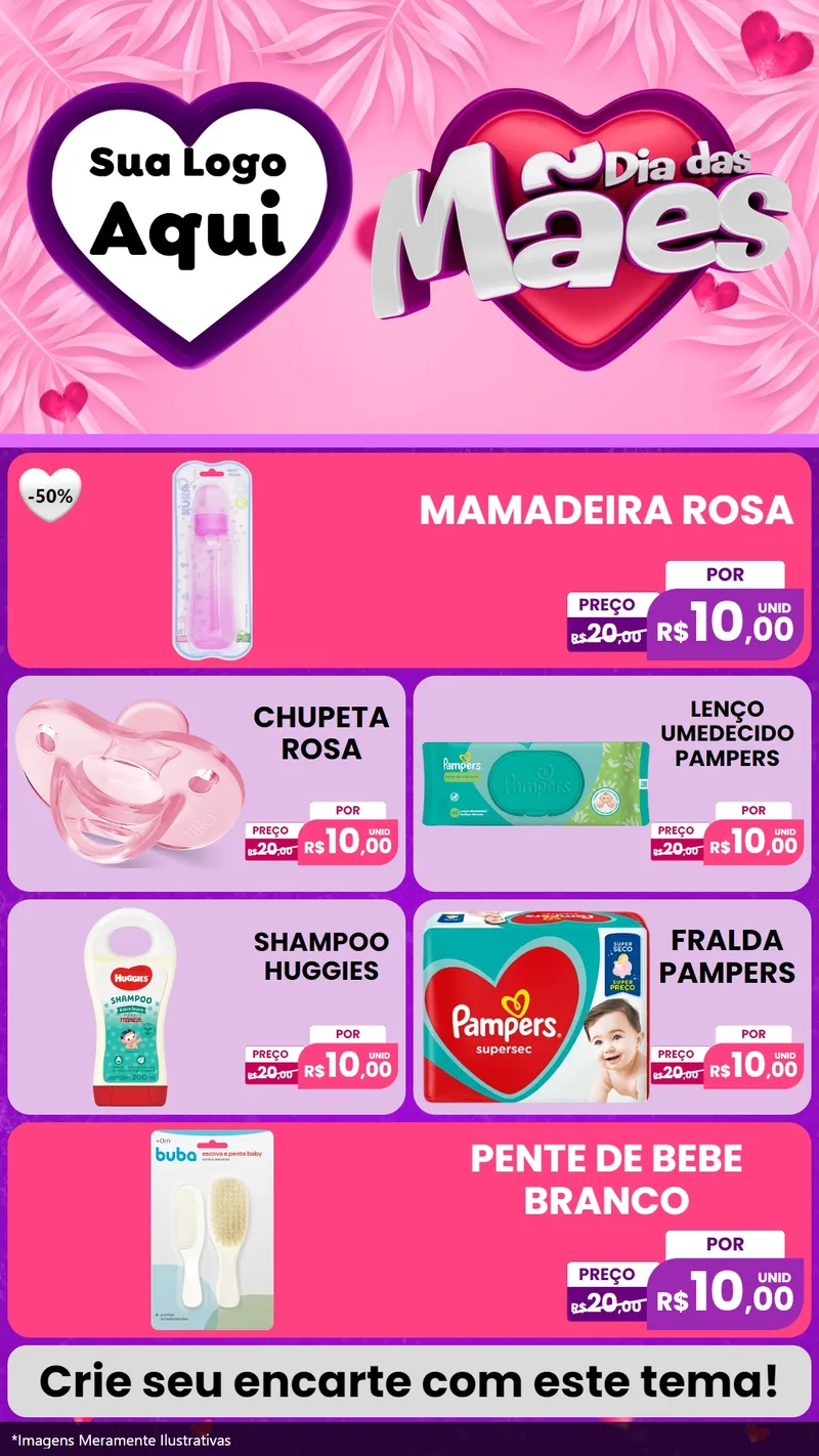 Modelo de TV para TV Vertical com o tema Dia das Mães para Bebês