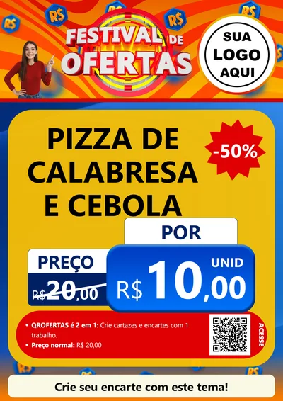 Modelo de Cartaz para Cartaz A4 Vertical com o tema Festival de Ofertas para Pizzaria