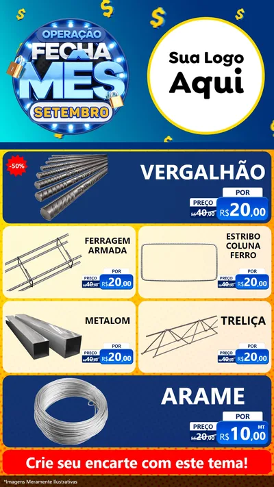 Modelo de TV para TV Vertical com o tema Operação Fecha Mês Setembro para Ferragens