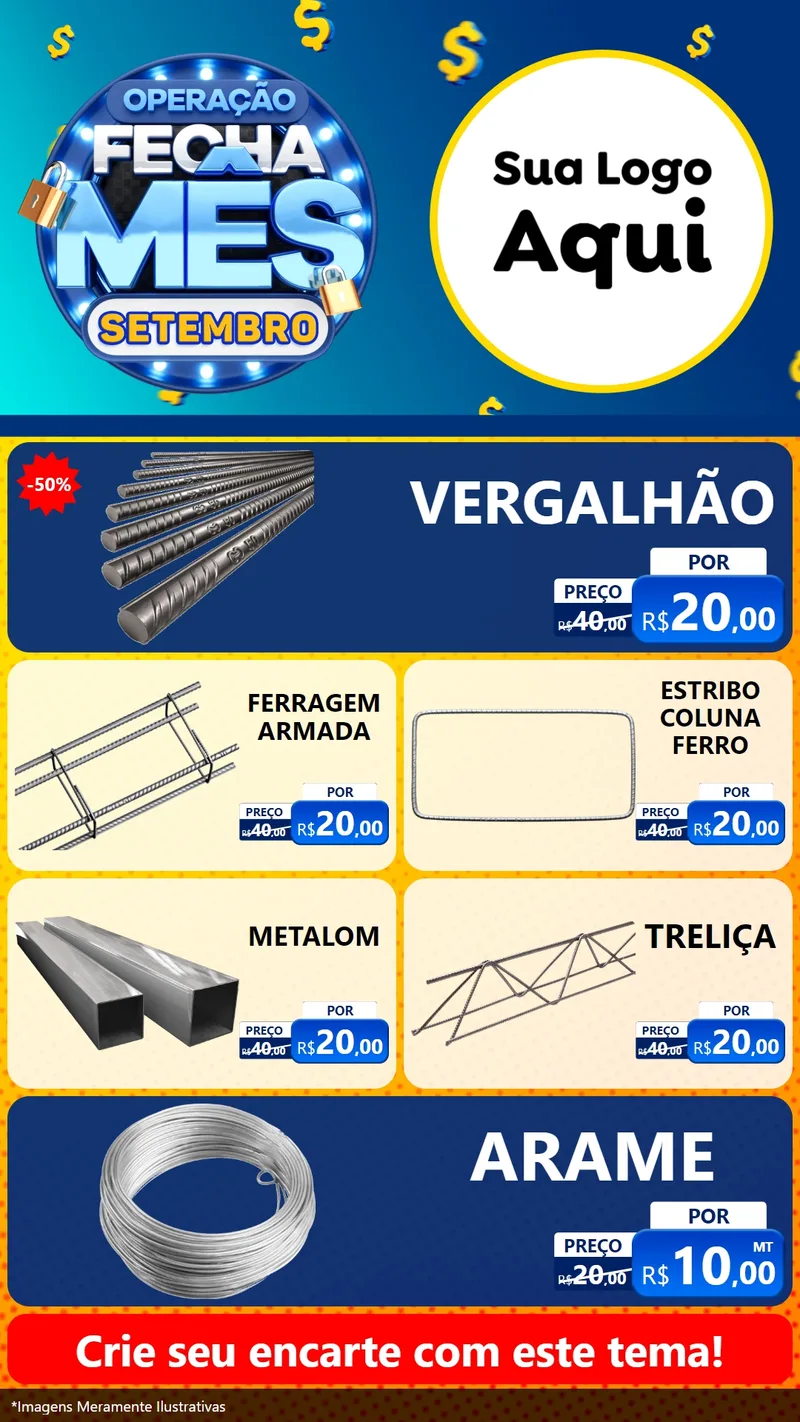 Modelo de TV para TV Vertical com o tema Operação Fecha Mês Setembro para Ferragens