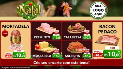 Modelo de TV para TV Horizontal com o tema Natal Especial para Frios e Laticínios