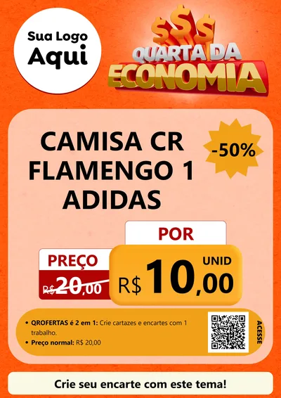 Modelo de Cartaz para Cartaz A4 Vertical com o tema Quarta da Economia para Roupas e acessórios