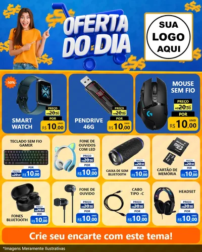 Modelo de Rede Social para Feed Instagram com o tema Oferta do Dia para Informática
