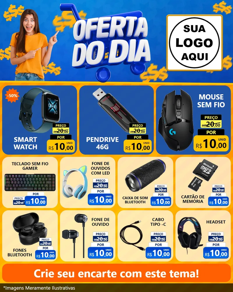 Modelo de Rede Social para Feed Instagram com o tema Oferta do Dia para Informática