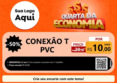 Modelo de Cartaz para Cartaz A4 Horizontal com o tema Quarta da Economia para Tubos e conexões