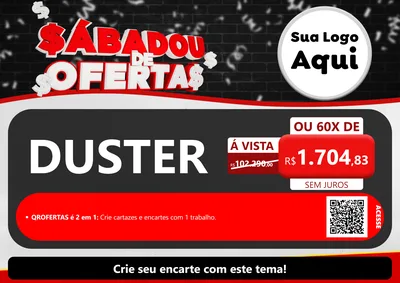 Modelo de Cartaz para Cartaz A4 Horizontal com o tema Sabadou de Ofertas para Concessionaria de Carros