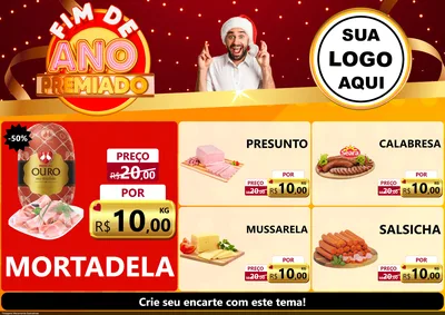 Modelo de Encarte para Encarte A4 Horizontal com o tema Fim de Ano Premiado para Frios e Laticínios