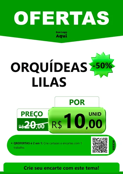 Modelo de Cartaz para Cartaz A4 Vertical com o tema Ofertas Verde Cartaz para Floricultura e jardim