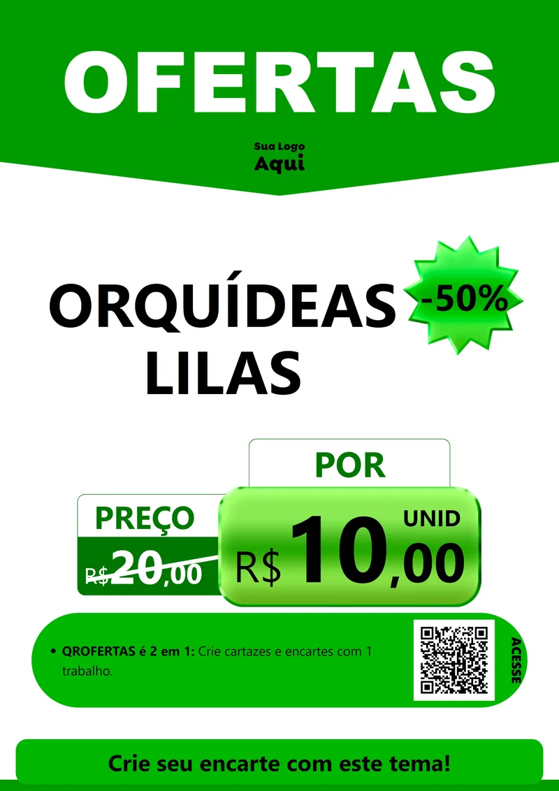 Modelo de Cartaz para Cartaz A4 Vertical com o tema Ofertas Verde Cartaz para Floricultura e jardim