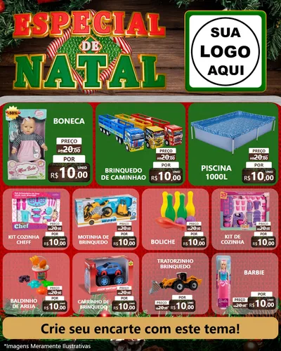 Modelo de Rede Social para Feed Instagram com o tema Especial de Natal para Brinquedos