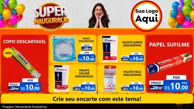 Modelo de TV para TV Horizontal com o tema Super Inauguração para Embalagens