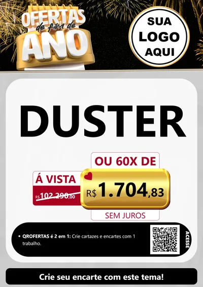 Modelo de Cartaz para Cartaz A4 Vertical com o tema Ofertas de Fim de Ano para Concessionaria de Carros