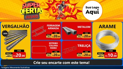 Modelo de TV para TV Horizontal com o tema Super Ofertas Julho para Ferragens