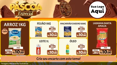 Modelo de TV para TV Horizontal com o tema Páscoa Especial para Supermercado