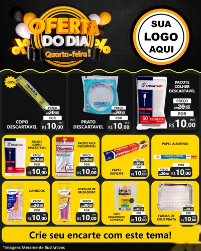 Modelo de Rede Social para Feed Instagram com o tema Oferta do Dia - Quarta Feira! para Embalagens