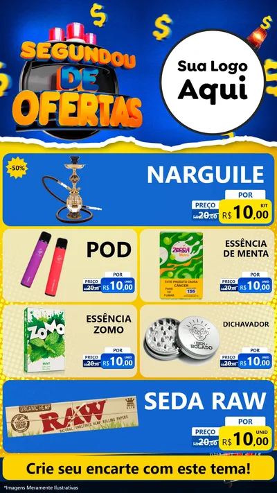 Modelo de TV para TV Vertical com o tema Segundou de Ofertas para Tabacaria