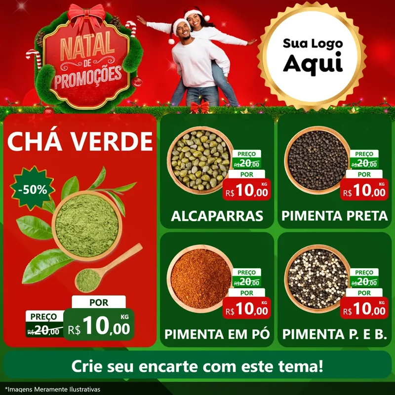 Modelo de Rede Social para Feed Facebook com o tema Natal de Promoções para Produtos Naturais