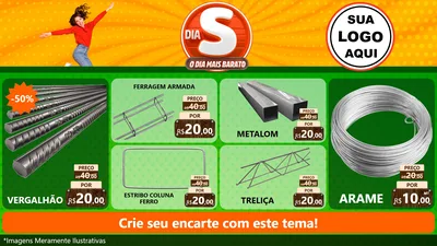 Modelo de TV para TV Horizontal com o tema Dia S - O Dia Mais Barato para Ferragens