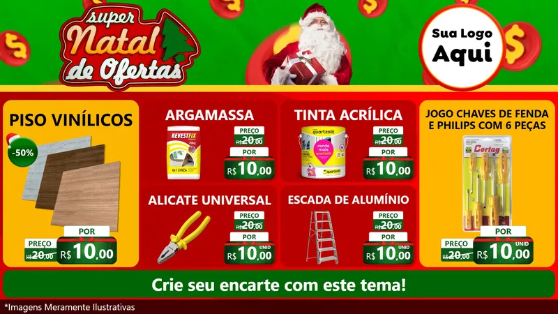 Modelo de TV para TV Horizontal com o tema Super Natal de Ofertas para Material para Construção