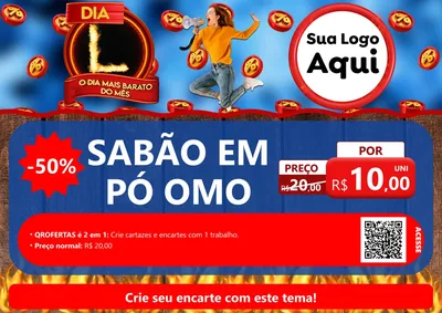Modelo de Cartaz para Cartaz A4 Horizontal com o tema Dia L - O Dia Mais Barato Do Mês para Produtos de Limpeza