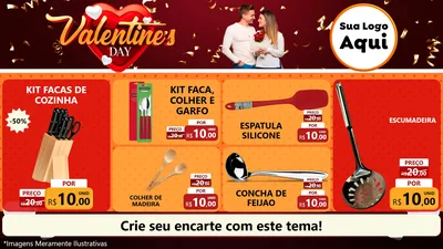 Modelo de TV para TV Horizontal com o tema Valentine's Day para Utilidades Domésticas