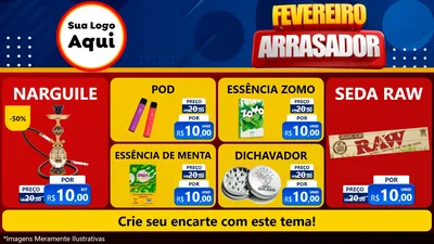 Modelo de TV para TV Horizontal com o tema Fevereiro Arrasador para Tabacaria