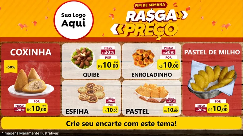 Modelo de TV para TV Horizontal com o tema Fim de Semana Rasga Preços para Salgadaria