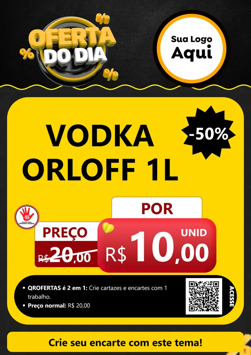 Modelo de Cartaz para Cartaz A4 Vertical com o tema Oferta Do Dia para Distribuidora de bebidas