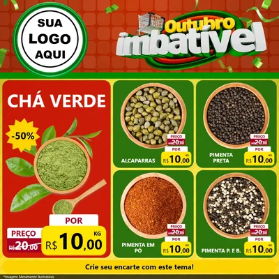 Modelo de Rede Social para Feed Facebook com o tema Outubro Imbatível para Produtos Naturais