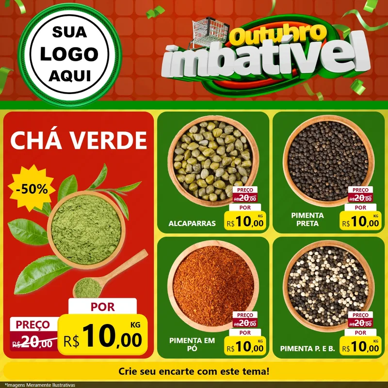 Modelo de Rede Social para Feed Facebook com o tema Outubro Imbatível para Produtos Naturais