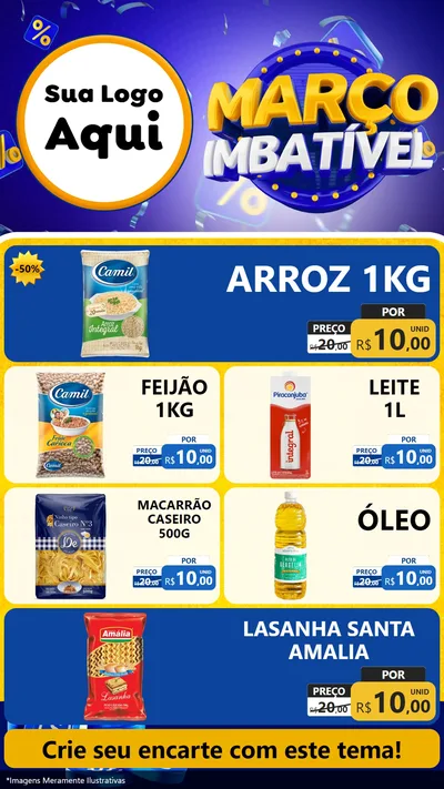 Modelo de TV para TV Vertical com o tema Março Imbatível para Supermercado