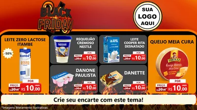 Modelo de TV para TV Horizontal com o tema Black Friday para Frios e Laticínios