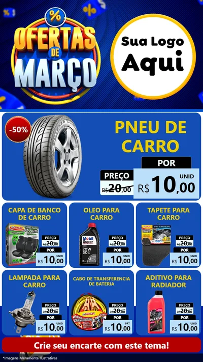 Modelo de Rede Social para Stories com o tema Ofertas de Março para Auto peças