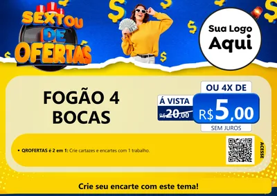 Modelo de Cartaz para Cartaz A4 Horizontal com o tema Sextou de Ofertas para Móveis e Eletro