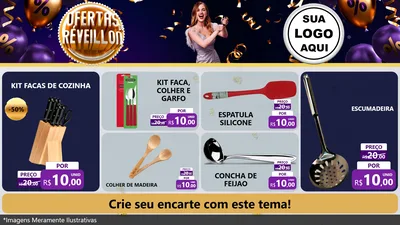 Modelo de TV para TV Horizontal com o tema Ofertas de Réveillon para Utilidades Domésticas