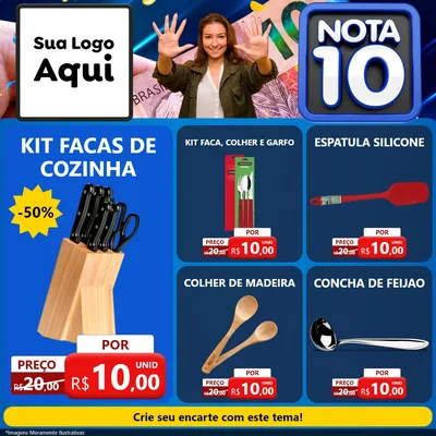 Modelo de Rede Social para Feed Facebook com o tema Nota 10 para Utilidades Domésticas
