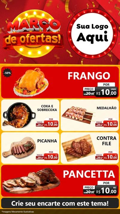 Modelo de TV para TV Vertical com o tema Março de Ofertas! para Assados
