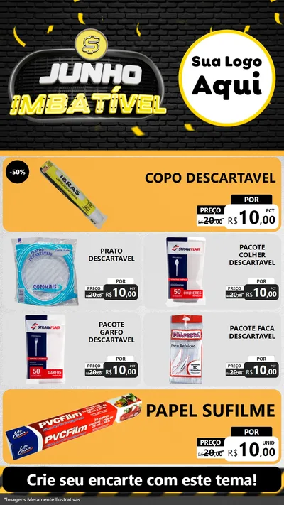 Modelo de TV para TV Vertical com o tema Junho Imbatível para Embalagens