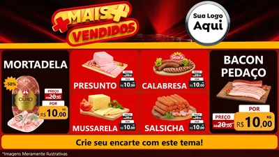 Modelo de TV para TV Horizontal com o tema Mais Vendidos para Frios e Laticínios