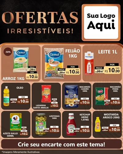 Modelo de Rede Social para Feed Instagram com o tema Ofertas Irresistíveis! para Supermercado